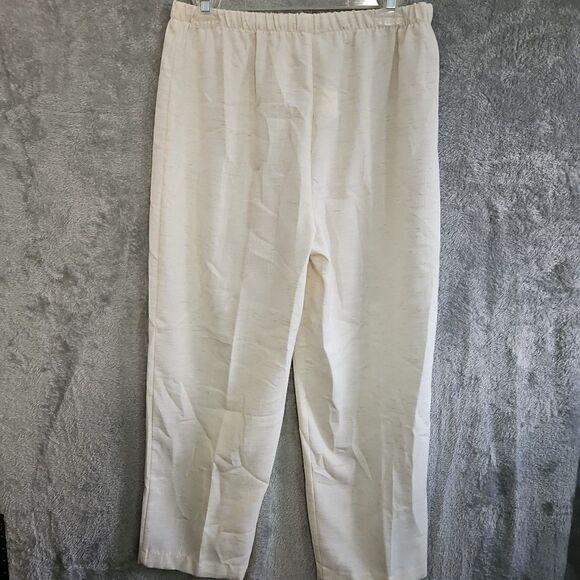 New Horizons Montreal sz 10 Rayon Linen blend Pants ivory pullon - Picture 9 of 11